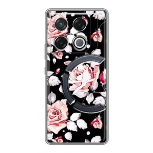 Чохли з квітами для Infinix GT 20 Pro (VPrint) (Квіти на чорному)