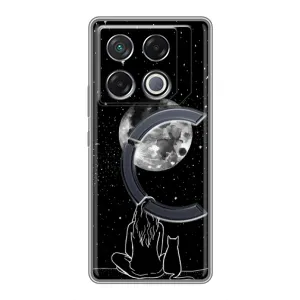 Чохол з малюнком кіт на Infinix GT 20 Pro (Дівчина з котом)