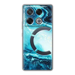 Мраморний чехол на Infinix GT 20 Pro (VPrint) (Блакитний мрамор)