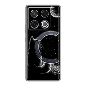 Чохол з принтом для Infinix GT 20 Pro (AlphaPrint) Модні коти (Котик і місяць)