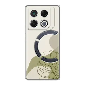 Силконовий чохол з принтом в квітах на Infinix GT 20 Pro (Зелена монстера дизайн)
