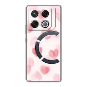 Чохол з розовим принтом для Infinix GT 20 Pro (Рожеві сердечки)
