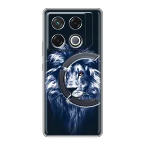 Чохол з картинкою ЛЕВ для Infinix GT 20 Pro (VPrint) (Синій Лев)