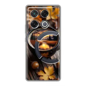 Чохол з унікальним дизайном 'Осінь з кавою' для Infinix GT 20 Pro (Темна кава)