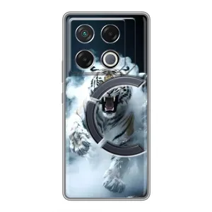 Чохол з картинкою 'Хижаки' для Infinix GT 20 Pro (Білий тигр у диму)