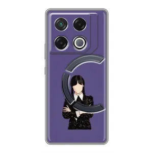 Чохли Венсдей на Infinix GT 20 Pro Уенсдей (AlphaPrint) (Венздей у чорному)