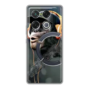 Чохол з Мавпами Infinix GT 20 Pro - (AlphaPrint) (В навушниках)