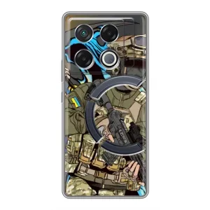 Чехлы с картинкой ЗСУ для Infinix GT 20 Pro (AlphaPrint) (Воїн ЗСУ)
