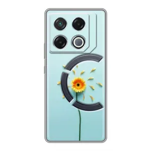 Чохли з квітами для Infinix GT 20 Pro (VPrint) (Жовта квітка)