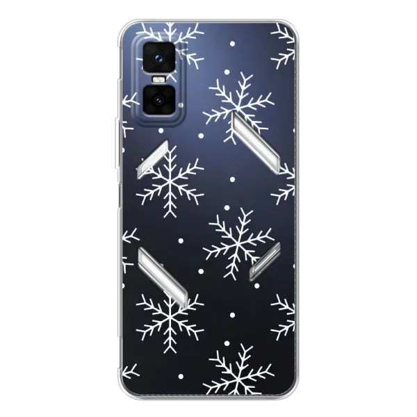 Чехол с принтом «Белые снежинки» для Infinix GT 30 Pro