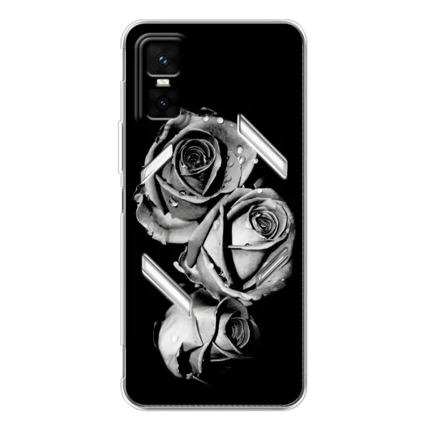 Чехол с принтом «Черная роза» для Infinix GT 30 Pro