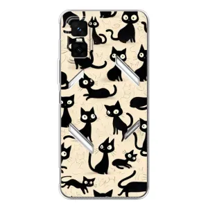 Чохол з малюнком кіт на Infinix GT 30 Pro (Чорні коти)