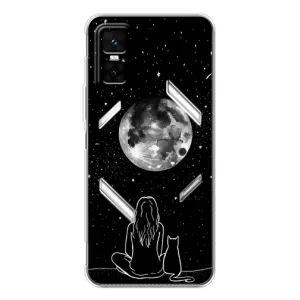 Чохол з малюнком кіт на Infinix GT 30 Pro (Дівчина з котом)