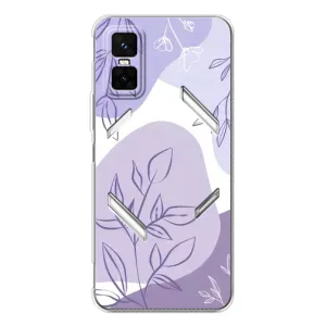 Силконовий чохол з принтом в квітах на Infinix GT 30 Pro (Фіолетове листя абстракція)