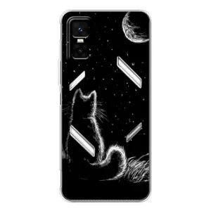 Чохол з принтом для Infinix GT 30 Pro (AlphaPrint) Модні коти (Котик і місяць)