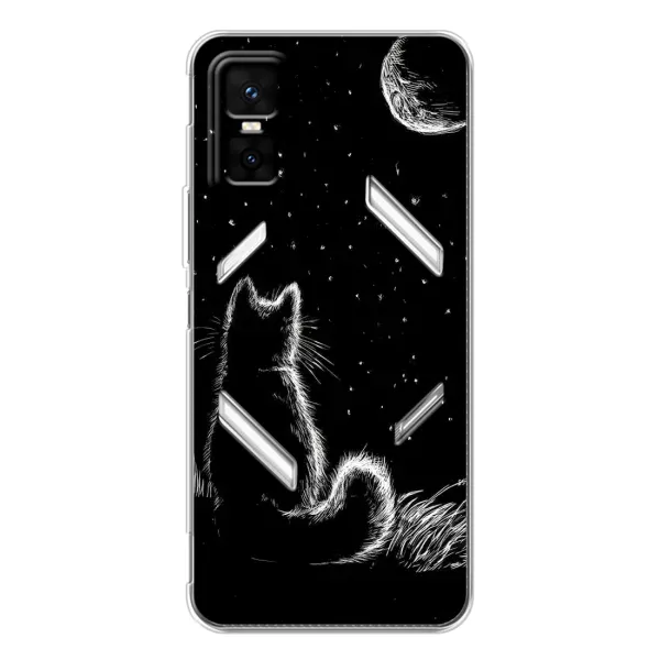 Чехол с принтом «Котик и луна» для Infinix GT 30 Pro