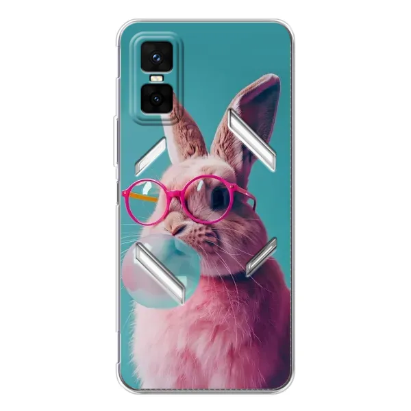 Чохол з принтом «Кролик в окулярах» для Infinix GT 30 Pro