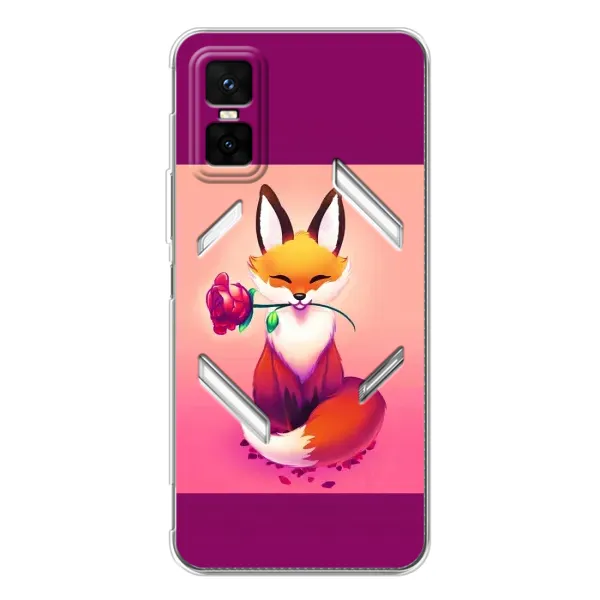 Чохол з принтом «Лиса з трояндою» для Infinix GT 30 Pro