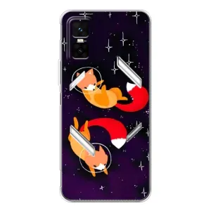 Чохли з картинкою Лисичка для Infinix GT 30 Pro (VPrint) (Лисички космонавти)