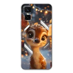 Яскравий чохол для Infinix GT 30 Pro з Зимові Оленята (Оленятко серед гірлянд)
