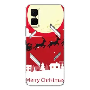 Різдвяні Чохли для Infinix GT 30 Pro (VPrint) (Санта з оленями)