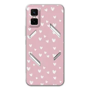 Чохол з розовим принтом для Infinix GT 30 Pro (Сердечки на рожевому)