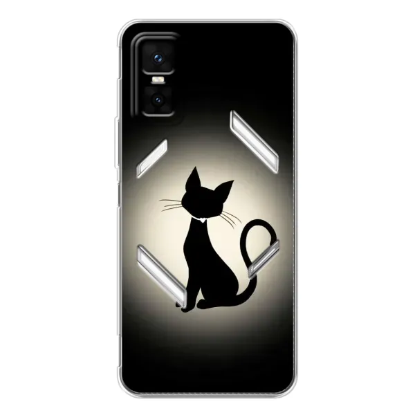 Чехол с принтом «Силуэт котика» для Infinix GT 30 Pro