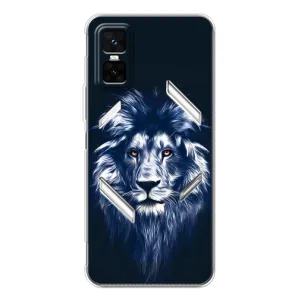 Чохол з картинкою ЛЕВ для Infinix GT 30 Pro (VPrint) (Синій Лев)