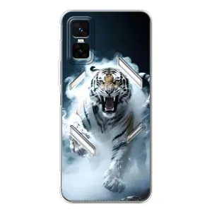 Чохол з картинкою 'Хижаки' для Infinix GT 30 Pro (Білий тигр у диму)