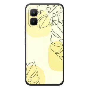 Силконовий чохол з принтом в квітах на Infinix GT 50 Pro (Жовта монстера арт)