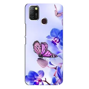 Чехлы с Цветами для Infinix Hot 10 Lite (VPrint) (Бабочка на цветочке)