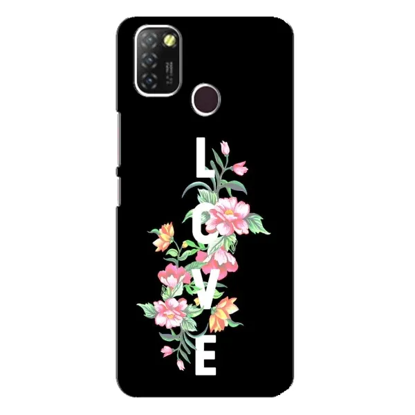 Чехол с принтом «Цветы LOVE» для Infinix Hot 10 Lite