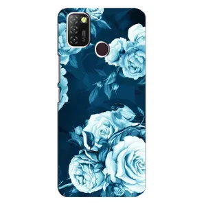 Чехлы (ART) Цветы на Infinix Hot 10 Lite (VPrint) (Голубые Бутоны)