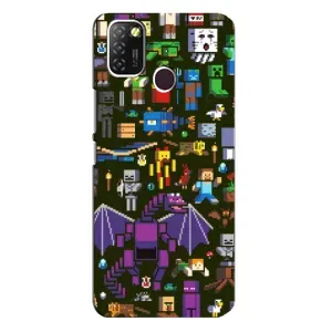 Чохол Майнкрафт на Infinix Hot 10 Lite (AlphaPrint) Minecraft (Колаж Майнкрафт)
