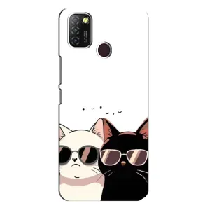 Чехол с рисунком кот на Infinix Hot 10 Lite (Коты в очках)