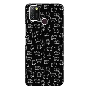Чехол с принтом для Infinix Hot 10 Lite (AlphaPrint) Модные коты (Меленькие котики)