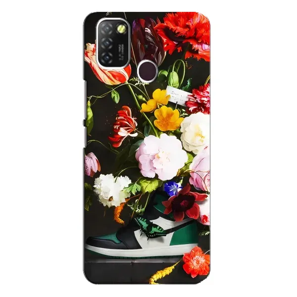 Чехол с принтом «Nike цветы» для Infinix Hot 10 Lite