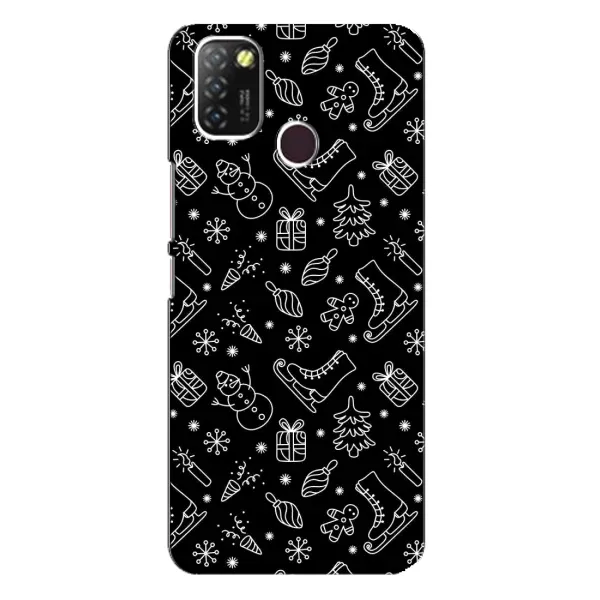Чехол с принтом «Новогодний фон» для Infinix Hot 10 Lite