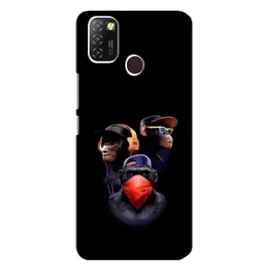 Чехол с Обезьянами Infinix Hot 10 Lite - (AlphaPrint) (Три обезьяны)