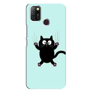 Чехол с принтом для Infinix Hot 10 Lite (AlphaPrint) Модные коты (Падающий кот)