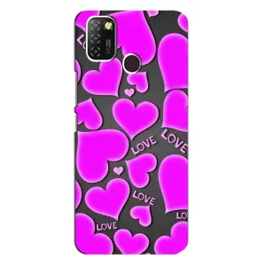 Чехлы для любимой на Инфиникс Хот 10 Лайт (VPrint) (Pink hearts)