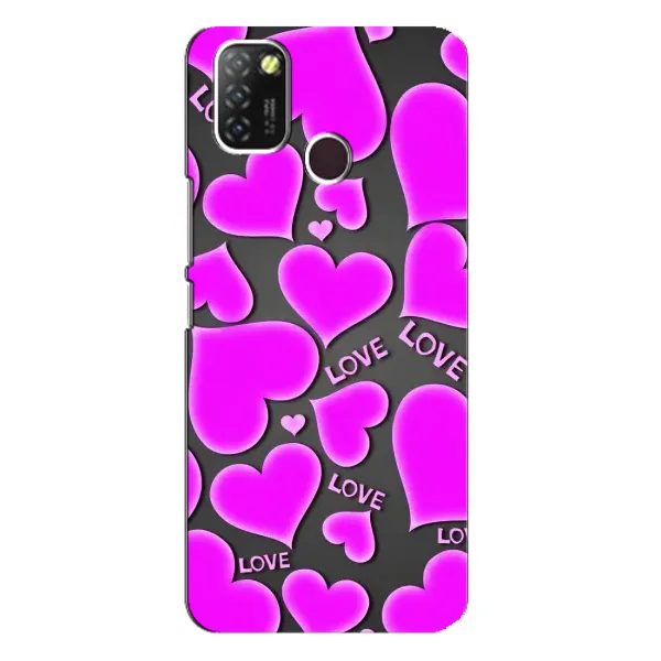 Чехол с принтом «Pink hearts» для Infinix Hot 10 Lite