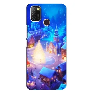 Різдвяні Чохли для Infinix Hot 10 Lite (VPrint) (Різдвяне місто)