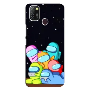 Чехол Амонг Ас для Infinix Hot 10 Lite (AlphaPrint) (Скины в космосе)