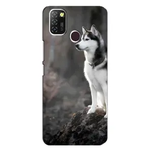 Чехол с Хаски для Infinix Hot 10 Lite - (AlphaPrint) (Верный пес)