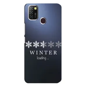 Зимние Чехлы для Инфиникс Хот 10 Лайт - прозрачный фон (Winter loading)