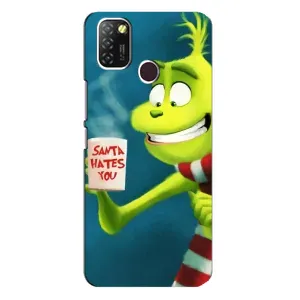 Різдвяні Чохли для Infinix Hot 10 Lite (VPrint) (Зелений Грінч)