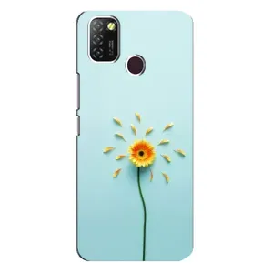 Чехлы с Цветами для Infinix Hot 10 Lite (VPrint) (Желтый цветок)