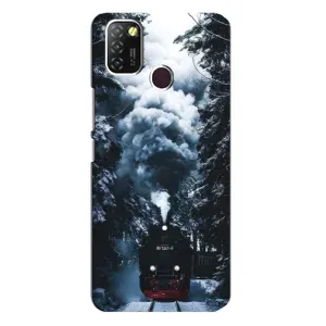 Новогодние, Праздничные Чехлы для Infinix Hot 10 Lite - 2024 год (Зимний поезд)