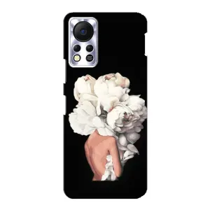 Чехлы (ART) Цветы на Infinix Hot 11s (VPrint) (Білі квіти)